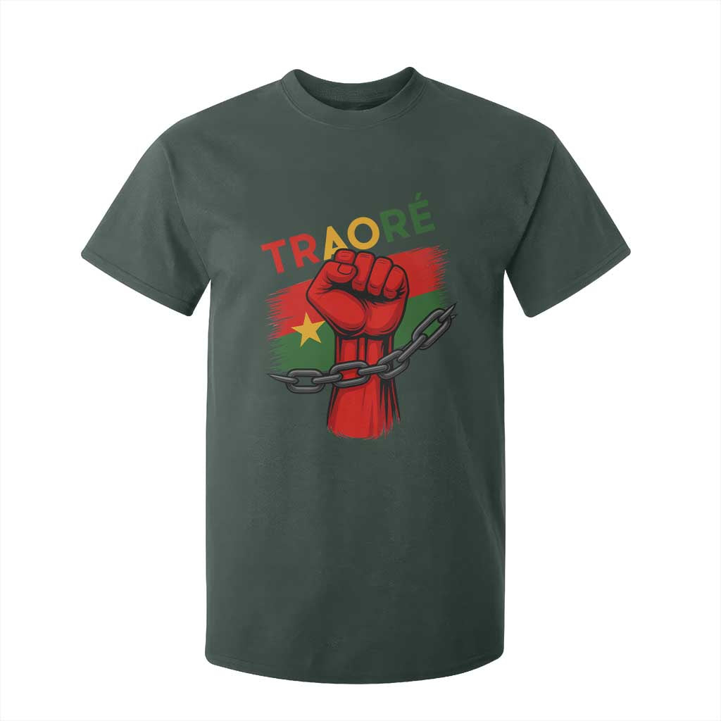Stand With Traoré 2025 T Shirt For Kid Burkina Faso Flag Raised Fist Broken Chains