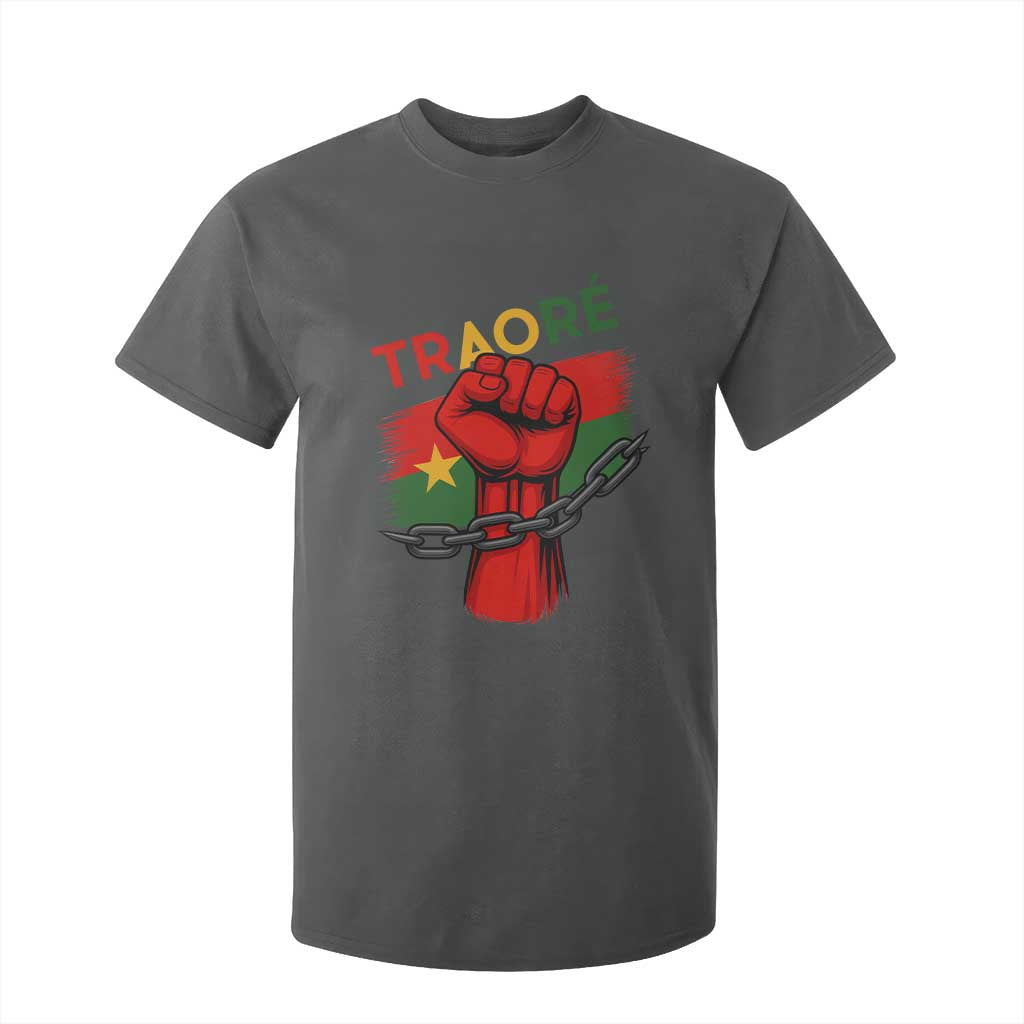 Stand With Traoré 2025 T Shirt For Kid Burkina Faso Flag Raised Fist Broken Chains