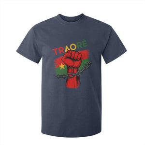 Stand With Traoré 2025 T Shirt For Kid Burkina Faso Flag Raised Fist Broken Chains