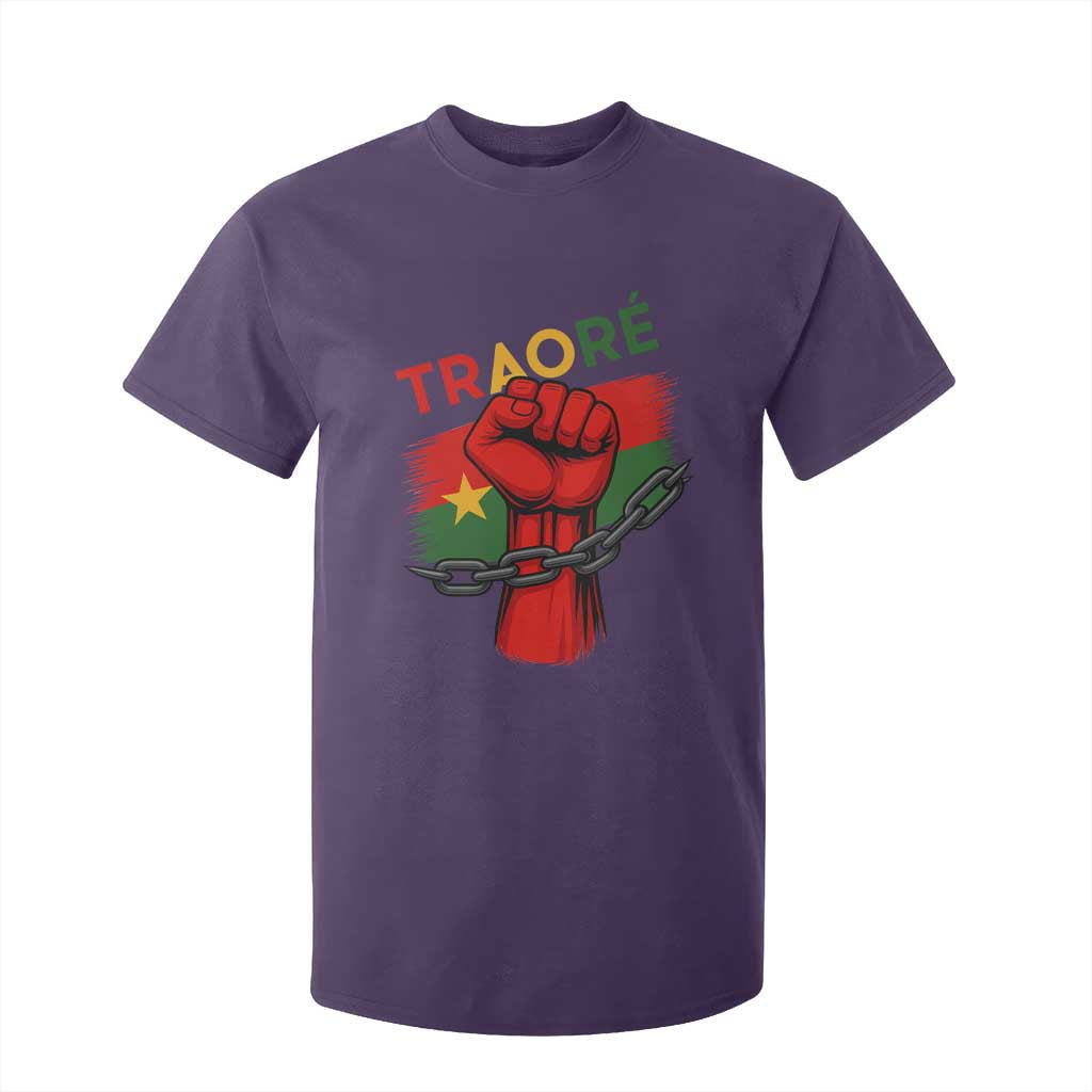 Stand With Traoré 2025 T Shirt For Kid Burkina Faso Flag Raised Fist Broken Chains