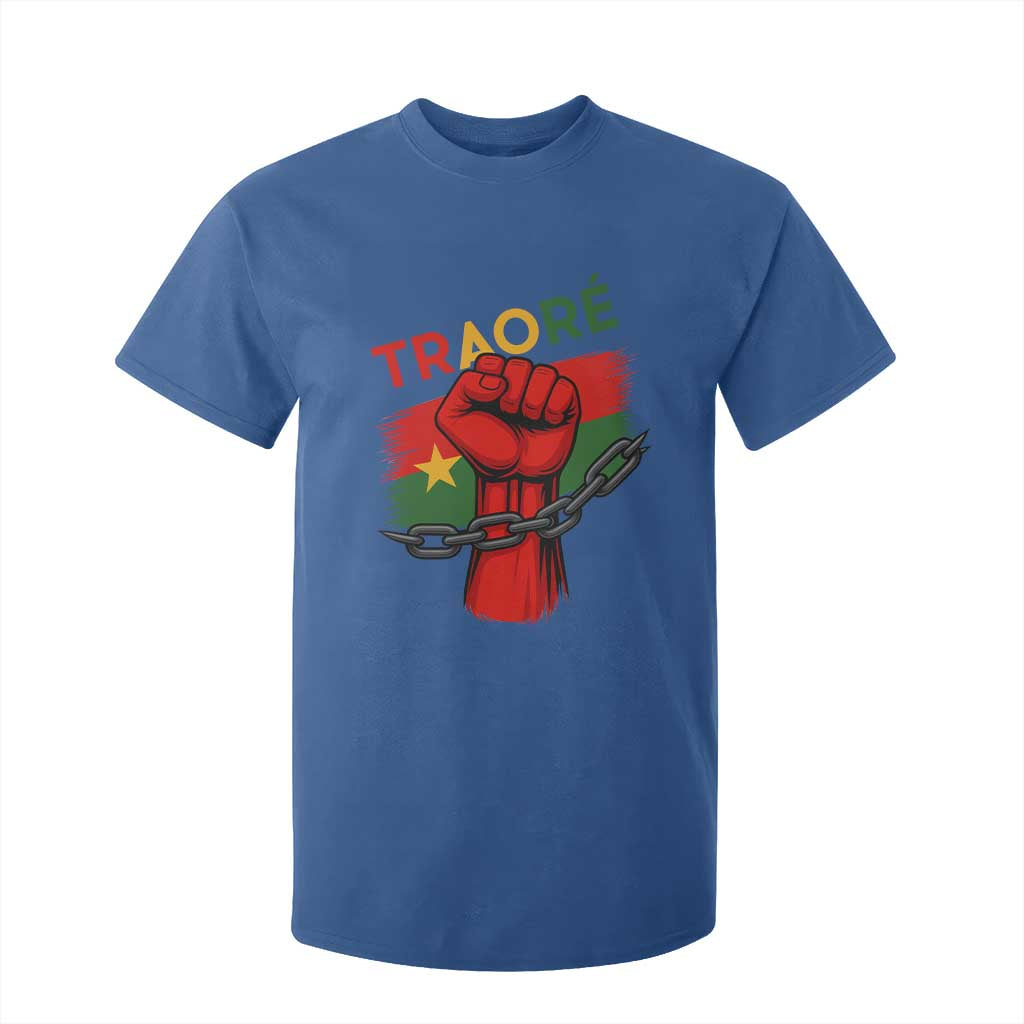 Stand With Traoré 2025 T Shirt For Kid Burkina Faso Flag Raised Fist Broken Chains