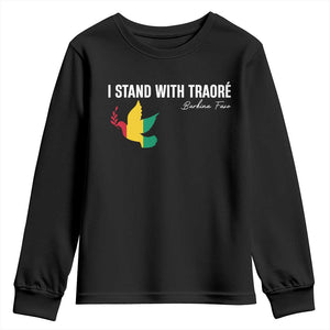 I Stand With Traoré Youth Sweatshirt Burkina Faso Peace Dove