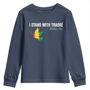 I Stand With Traoré Youth Sweatshirt Burkina Faso Peace Dove