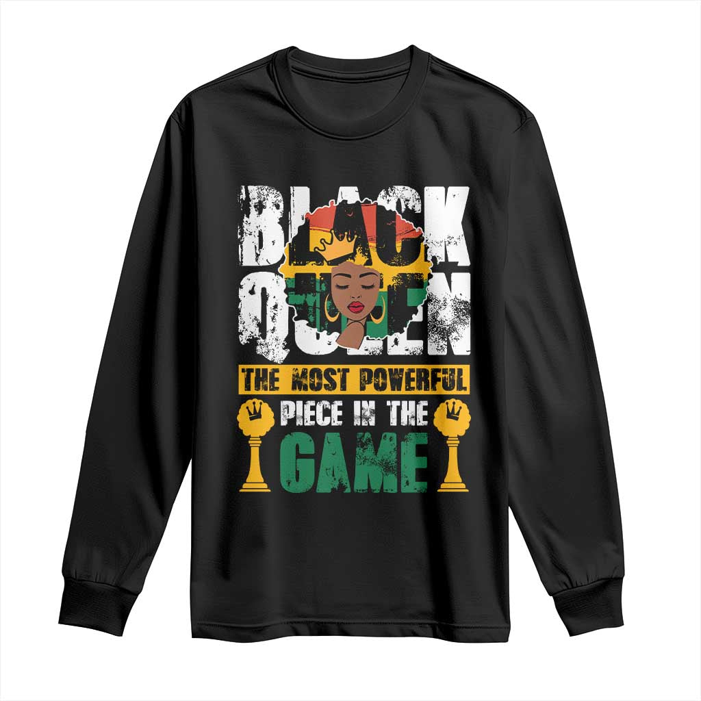 Black Queen Long Sleeve Shirt The Most Powerful Piece In The Game Afro Melanin