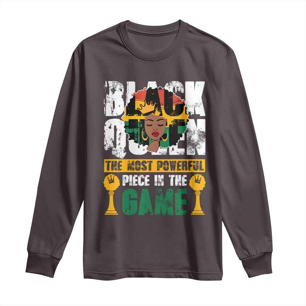 Black Queen Long Sleeve Shirt The Most Powerful Piece In The Game Afro Melanin