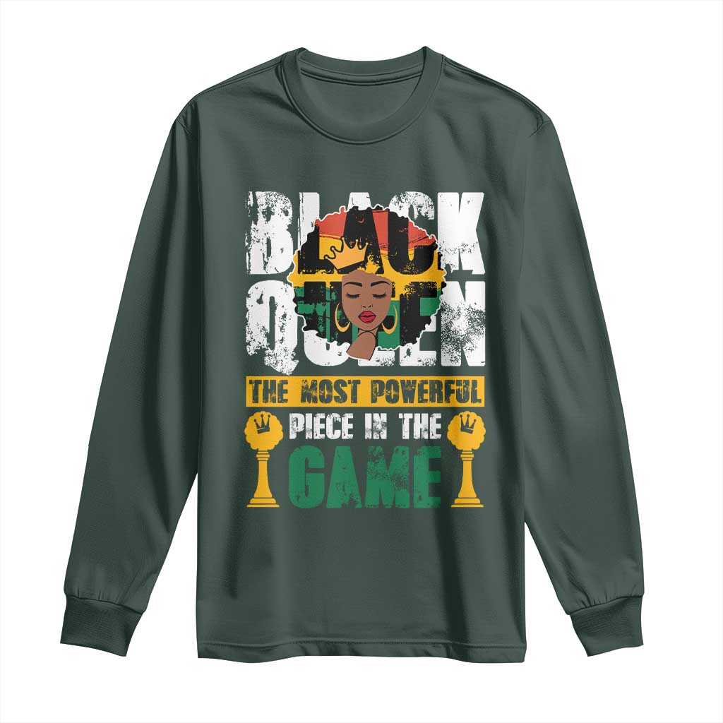 Black Queen Long Sleeve Shirt The Most Powerful Piece In The Game Afro Melanin