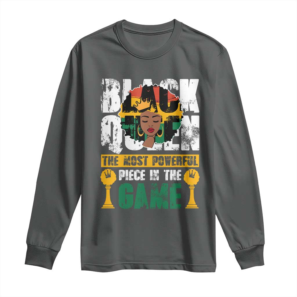 Black Queen Long Sleeve Shirt The Most Powerful Piece In The Game Afro Melanin