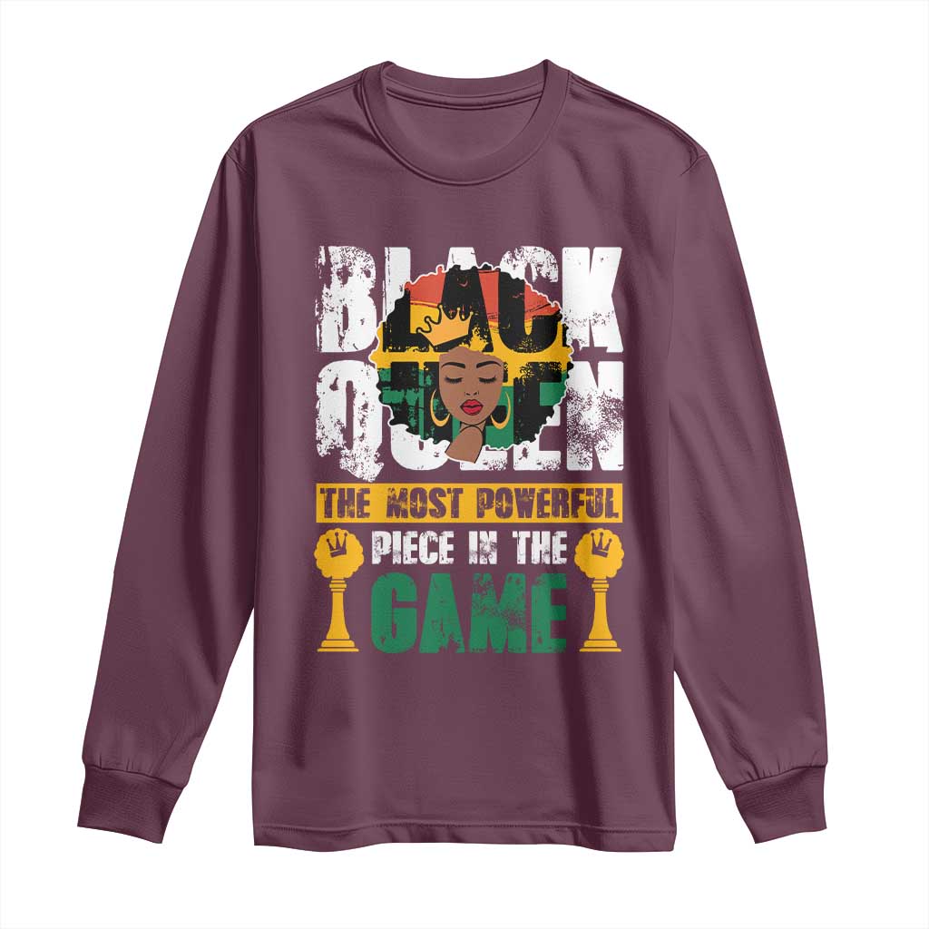 Black Queen Long Sleeve Shirt The Most Powerful Piece In The Game Afro Melanin