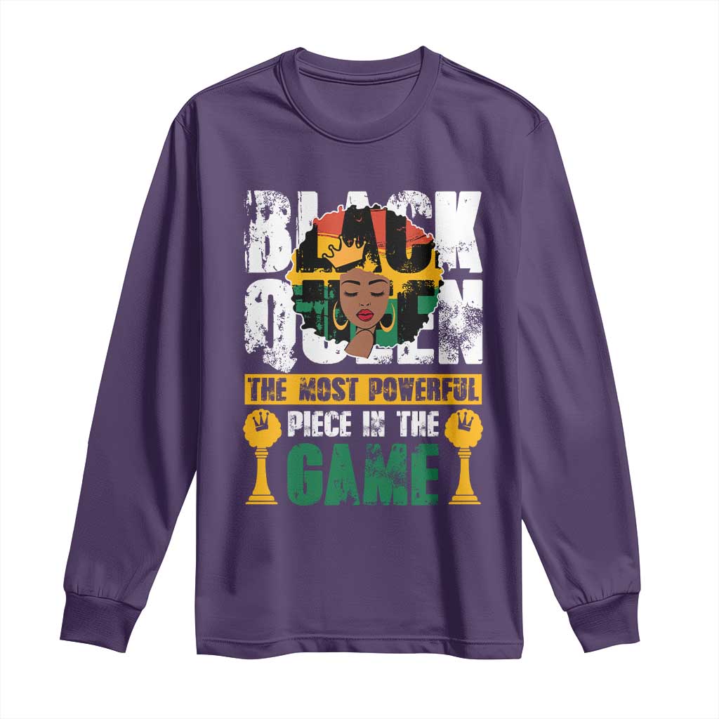Black Queen Long Sleeve Shirt The Most Powerful Piece In The Game Afro Melanin