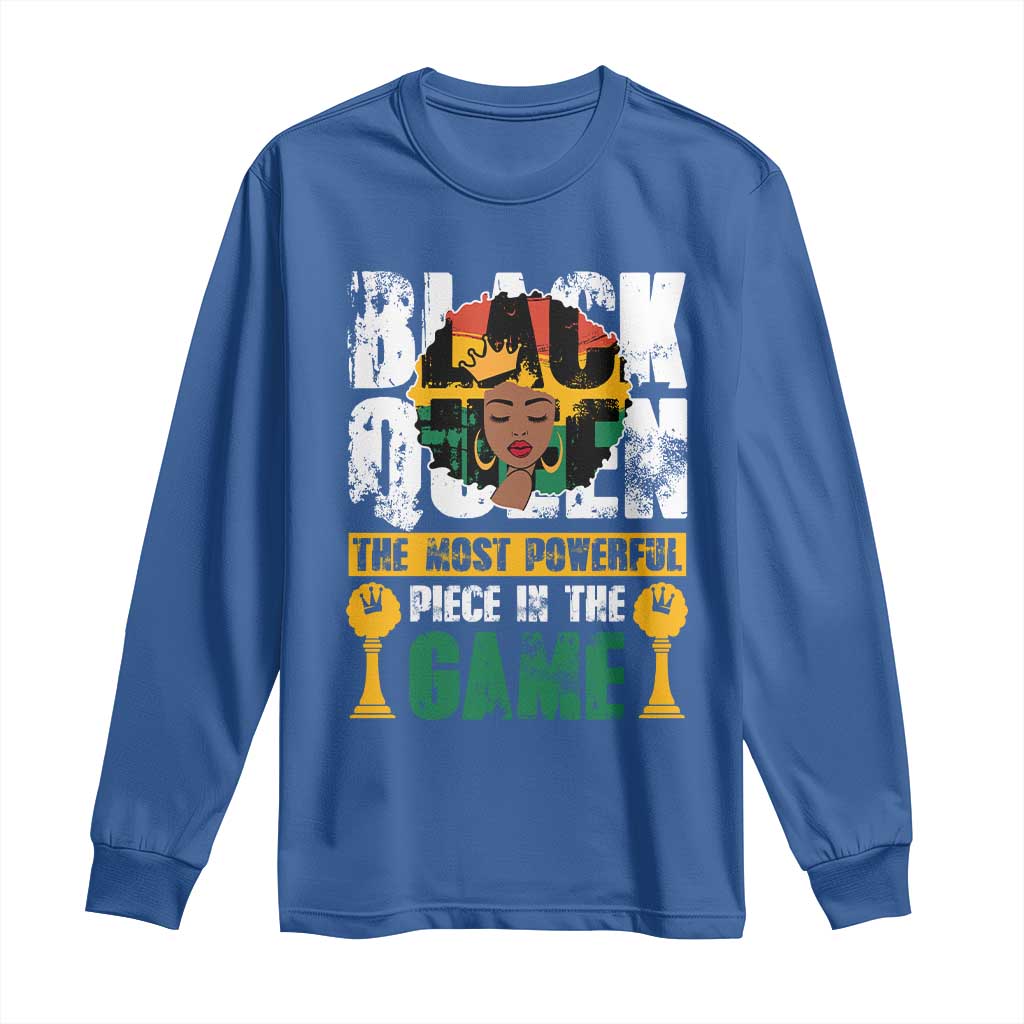 Black Queen Long Sleeve Shirt The Most Powerful Piece In The Game Afro Melanin