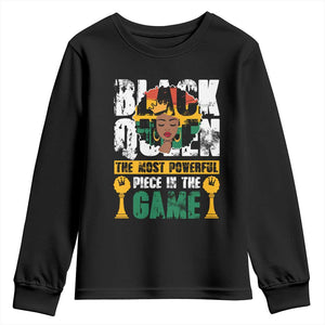 Black Queen Youth Long Sleeve Shirt The Most Powerful Piece In The Game Afro Melanin