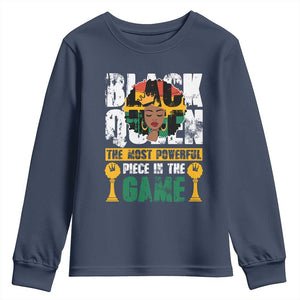 Black Queen Youth Long Sleeve Shirt The Most Powerful Piece In The Game Afro Melanin