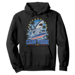 Cabo Verde Surfing Blue Shark Surfboard Hoodie Cape Verde Flag Tropical Ocean Wave