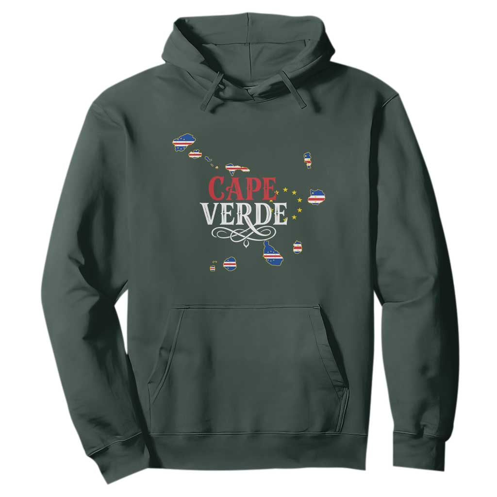 Cabo Verde Islands Flag Map Hoodie Cape Verde Vintage Pride