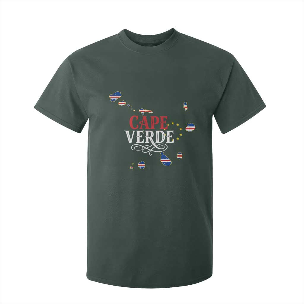 Cabo Verde Islands Flag Map T Shirt For Kid Cape Verde Vintage Pride