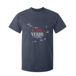 Cabo Verde Islands Flag Map T Shirt For Kid Cape Verde Vintage Pride