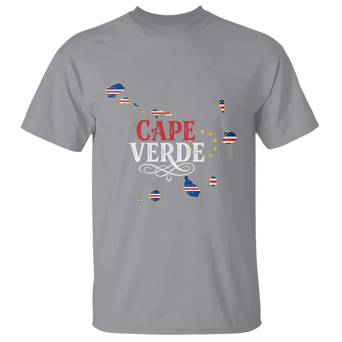 Cabo Verde Islands Flag Map T Shirt Cape Verde Vintage Pride
