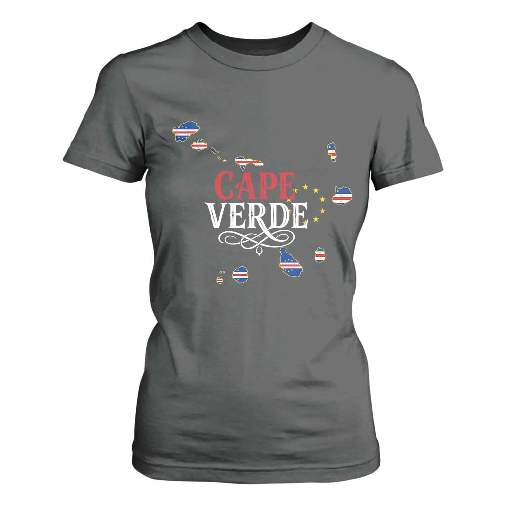 Cabo Verde Islands Flag Map T Shirt For Women Cape Verde Vintage Pride