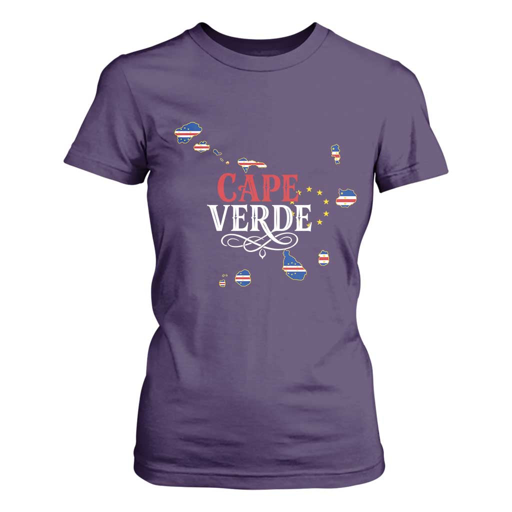 Cabo Verde Islands Flag Map T Shirt For Women Cape Verde Vintage Pride