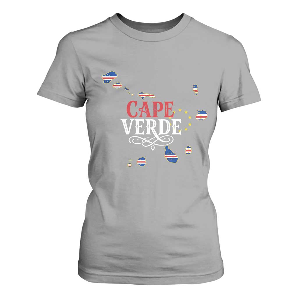 Cabo Verde Islands Flag Map T Shirt For Women Cape Verde Vintage Pride