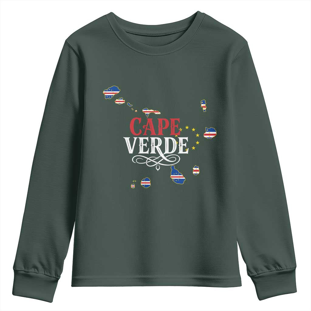 Cabo Verde Islands Flag Map Youth Sweatshirt Cape Verde Vintage Pride