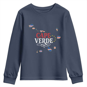 Cabo Verde Islands Flag Map Youth Sweatshirt Cape Verde Vintage Pride