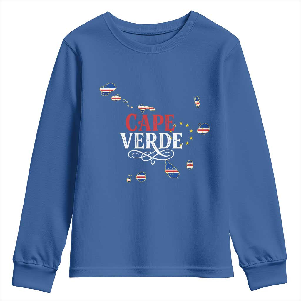 Cabo Verde Islands Flag Map Youth Sweatshirt Cape Verde Vintage Pride