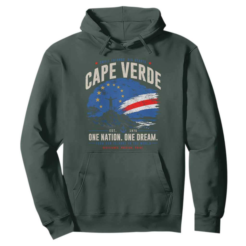 Cape Verde Small Islands Big Hearts Pride Hoodie Cabo Verde One Nation One Dream Distressed Flag