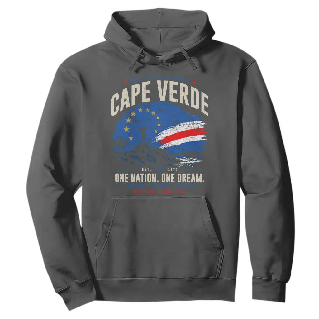 Cape Verde Small Islands Big Hearts Pride Hoodie Cabo Verde One Nation One Dream Distressed Flag