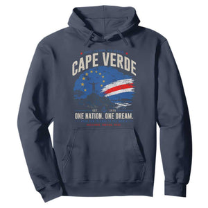 Cape Verde Small Islands Big Hearts Pride Hoodie Cabo Verde One Nation One Dream Distressed Flag