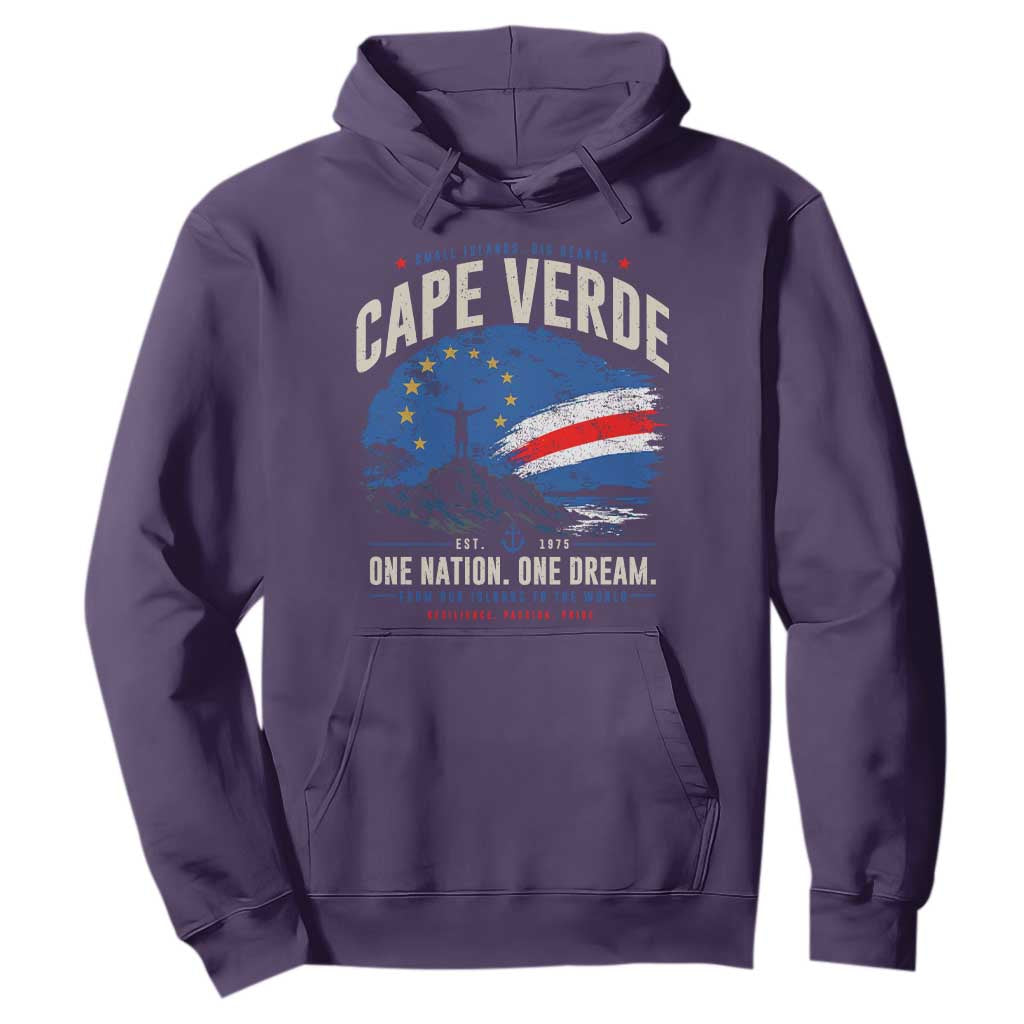 Cape Verde Small Islands Big Hearts Pride Hoodie Cabo Verde One Nation One Dream Distressed Flag