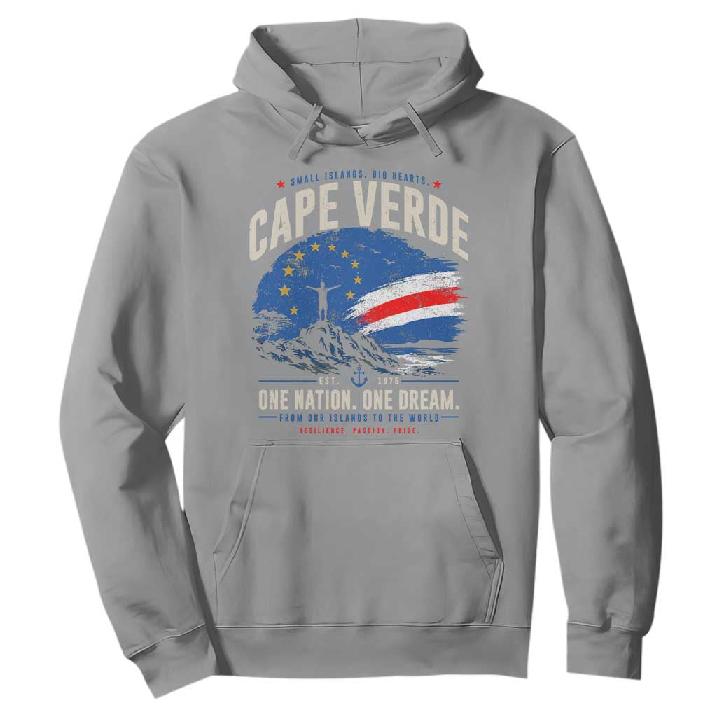 Cape Verde Small Islands Big Hearts Pride Hoodie Cabo Verde One Nation One Dream Distressed Flag