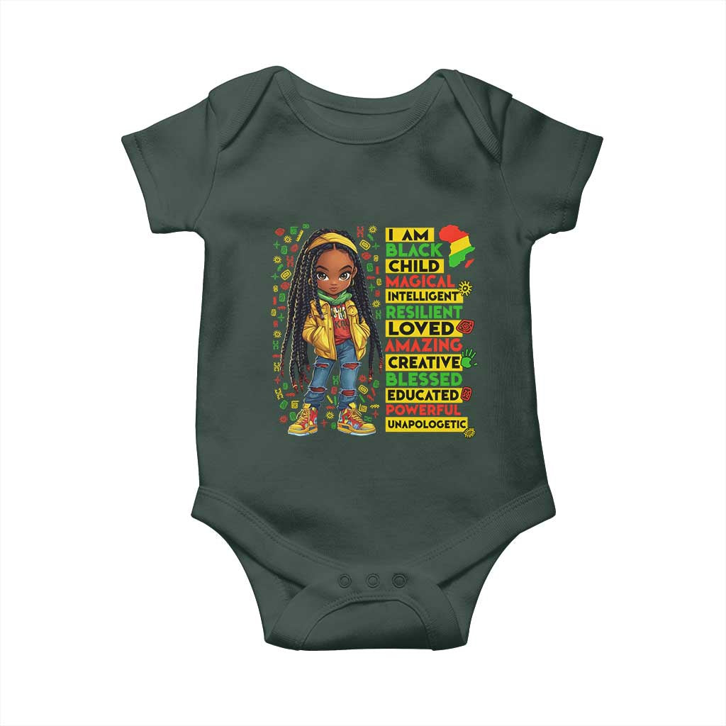 I Am Black Child Locd Girl Baby Onesie African Pride Black History Month