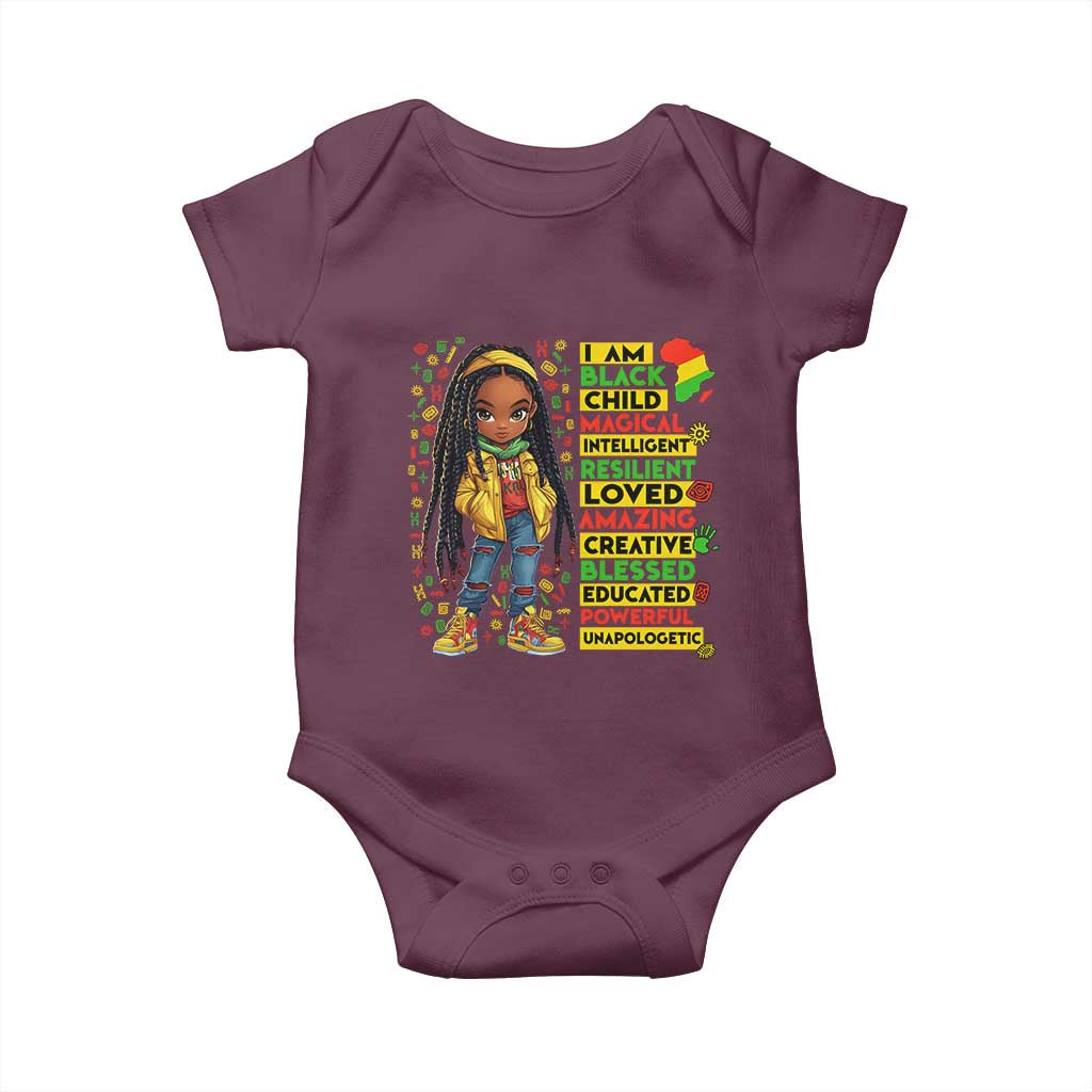 I Am Black Child Locd Girl Baby Onesie African Pride Black History Month