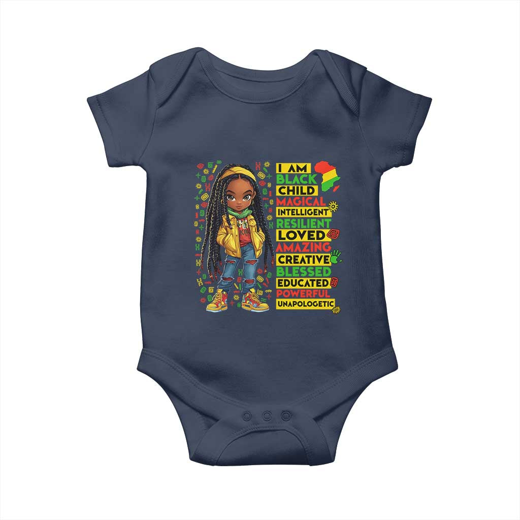 I Am Black Child Locd Girl Baby Onesie African Pride Black History Month