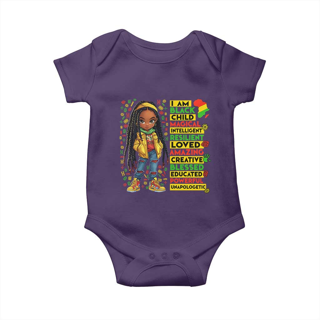 I Am Black Child Locd Girl Baby Onesie African Pride Black History Month