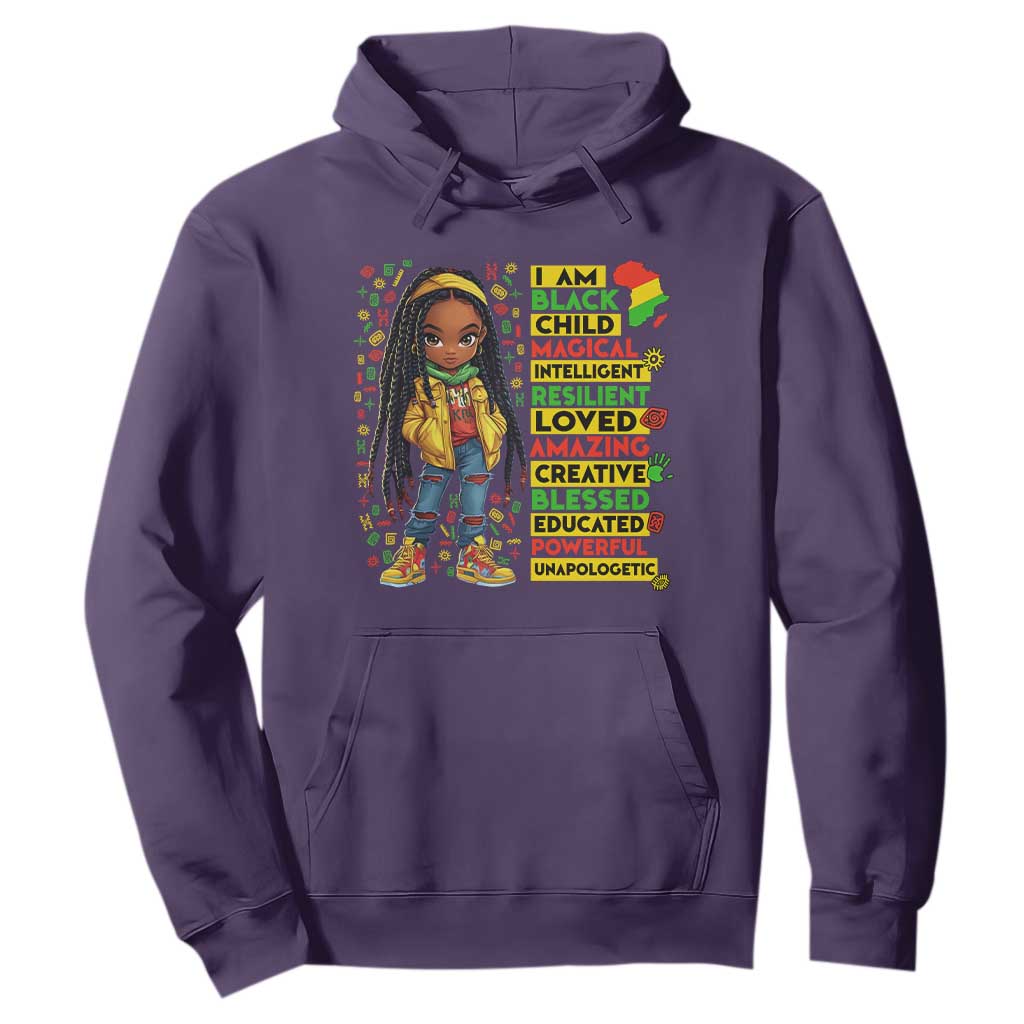 I Am Black Child Locd Girl Hoodie African Pride Black History Month