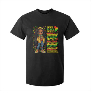 I Am Black Child Locd Girl T Shirt For Kid African Pride Black History Month