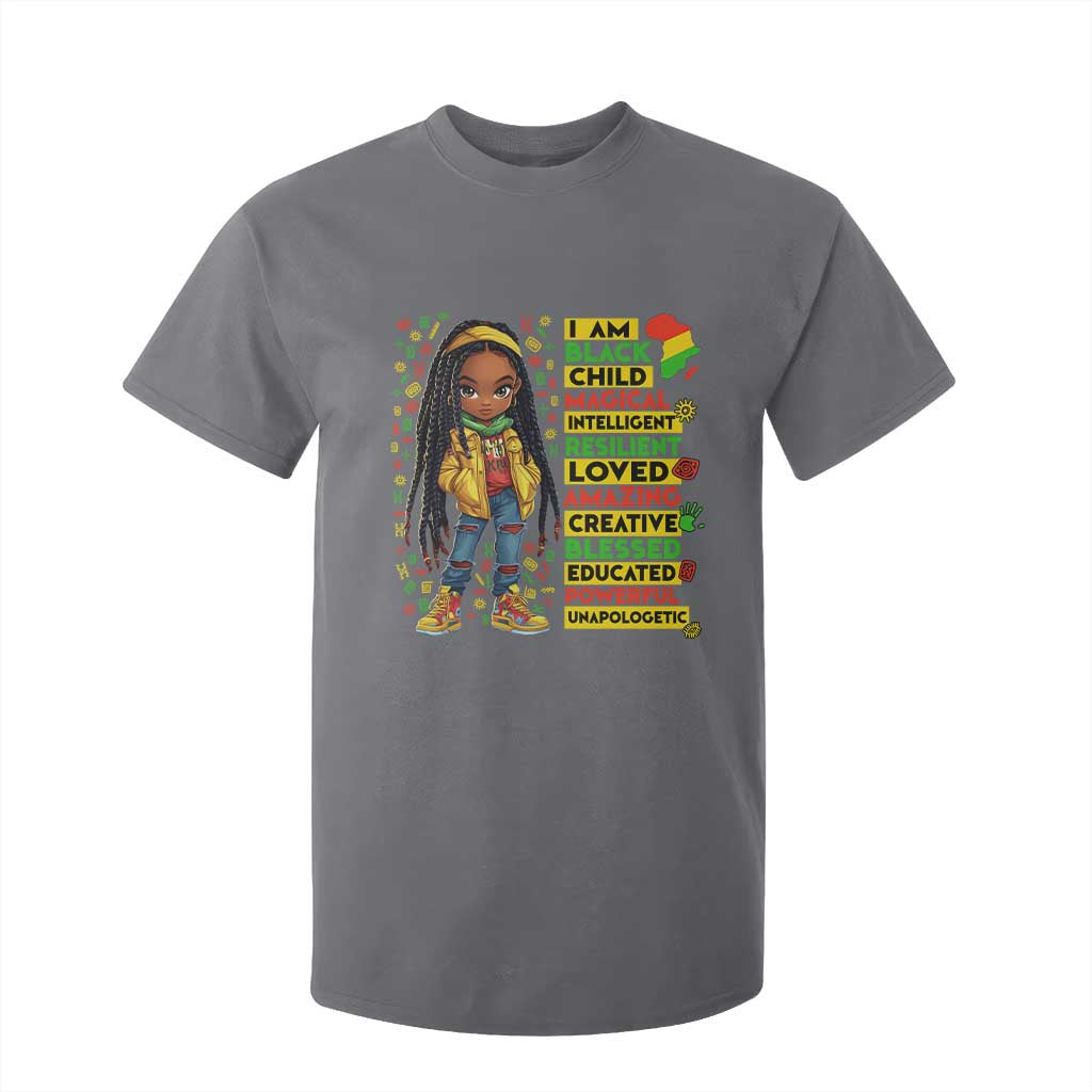 I Am Black Child Locd Girl T Shirt For Kid African Pride Black History Month