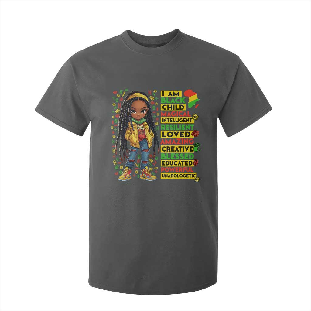 I Am Black Child Locd Girl T Shirt For Kid African Pride Black History Month