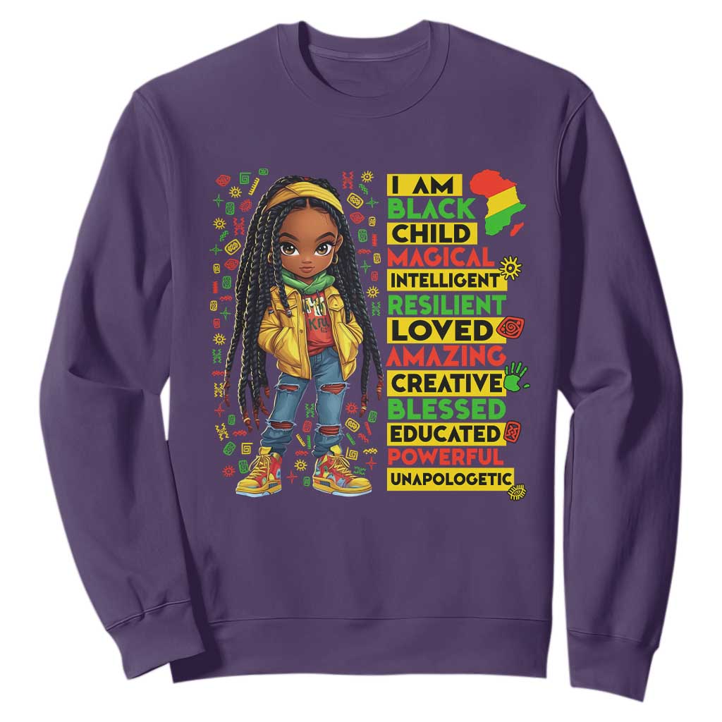 I Am Black Child Locd Girl Sweatshirt African Pride Black History Month