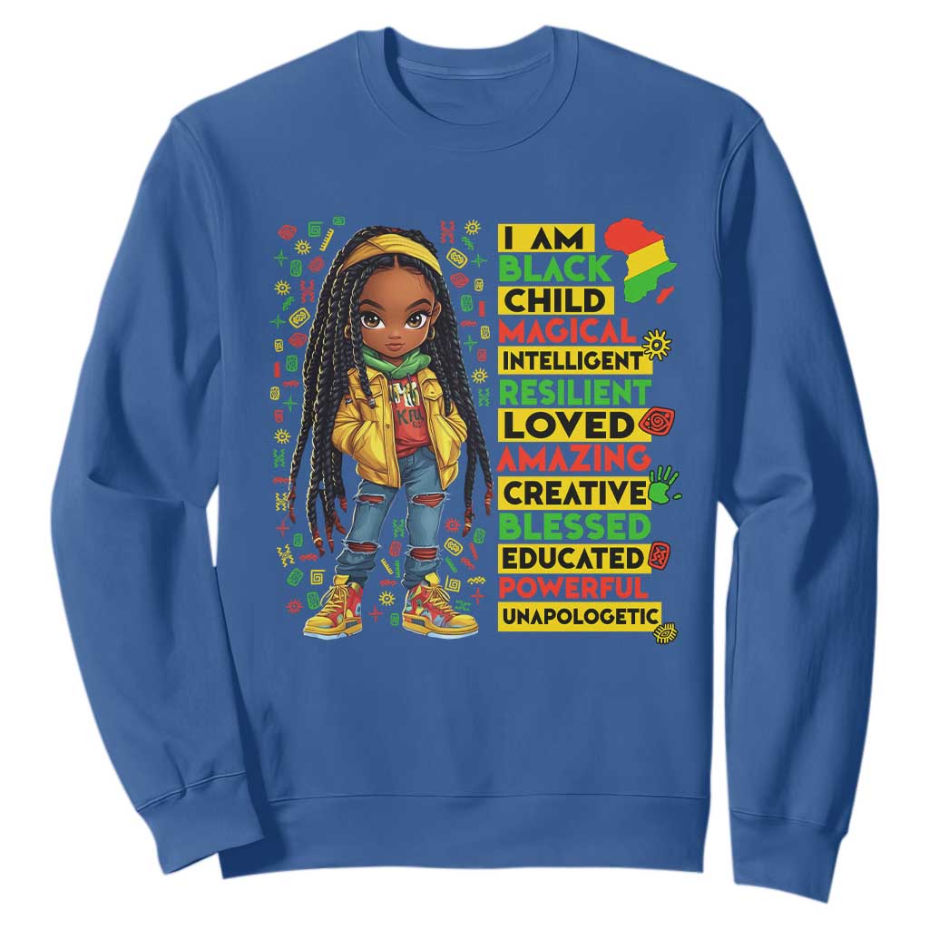 I Am Black Child Locd Girl Sweatshirt African Pride Black History Month