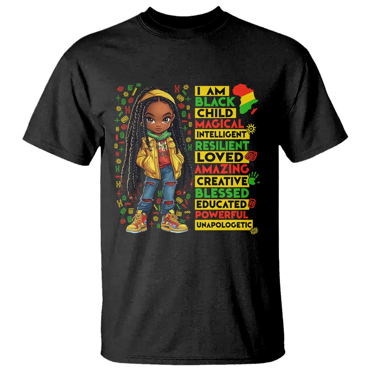 I Am Black Child Locd Girl T Shirt African Pride Black History Month