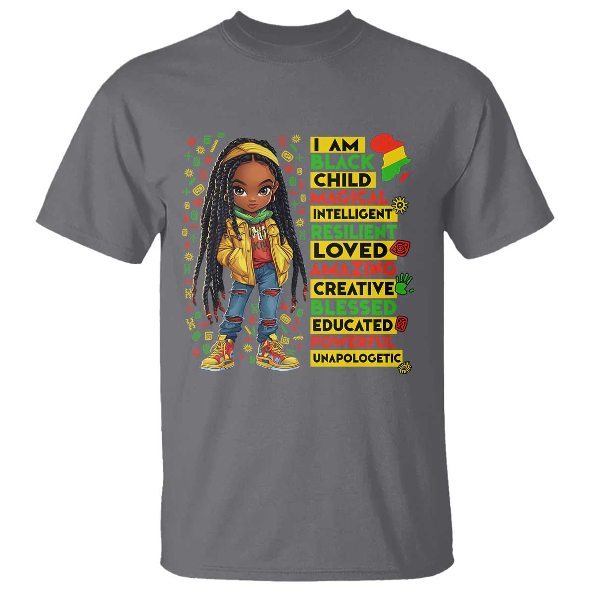 I Am Black Child Locd Girl T Shirt African Pride Black History Month