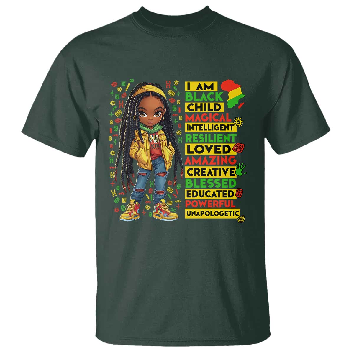 I Am Black Child Locd Girl T Shirt African Pride Black History Month