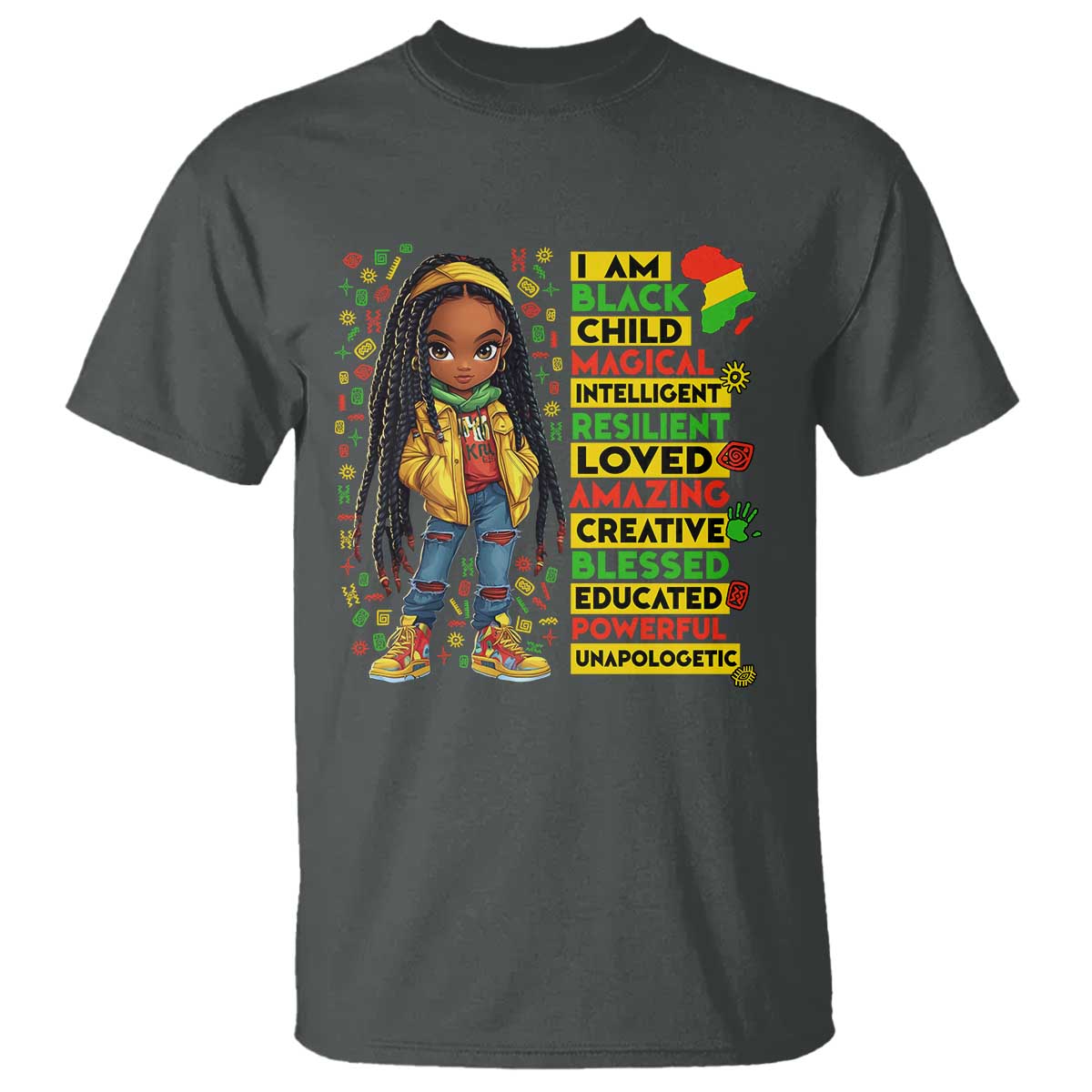 I Am Black Child Locd Girl T Shirt African Pride Black History Month