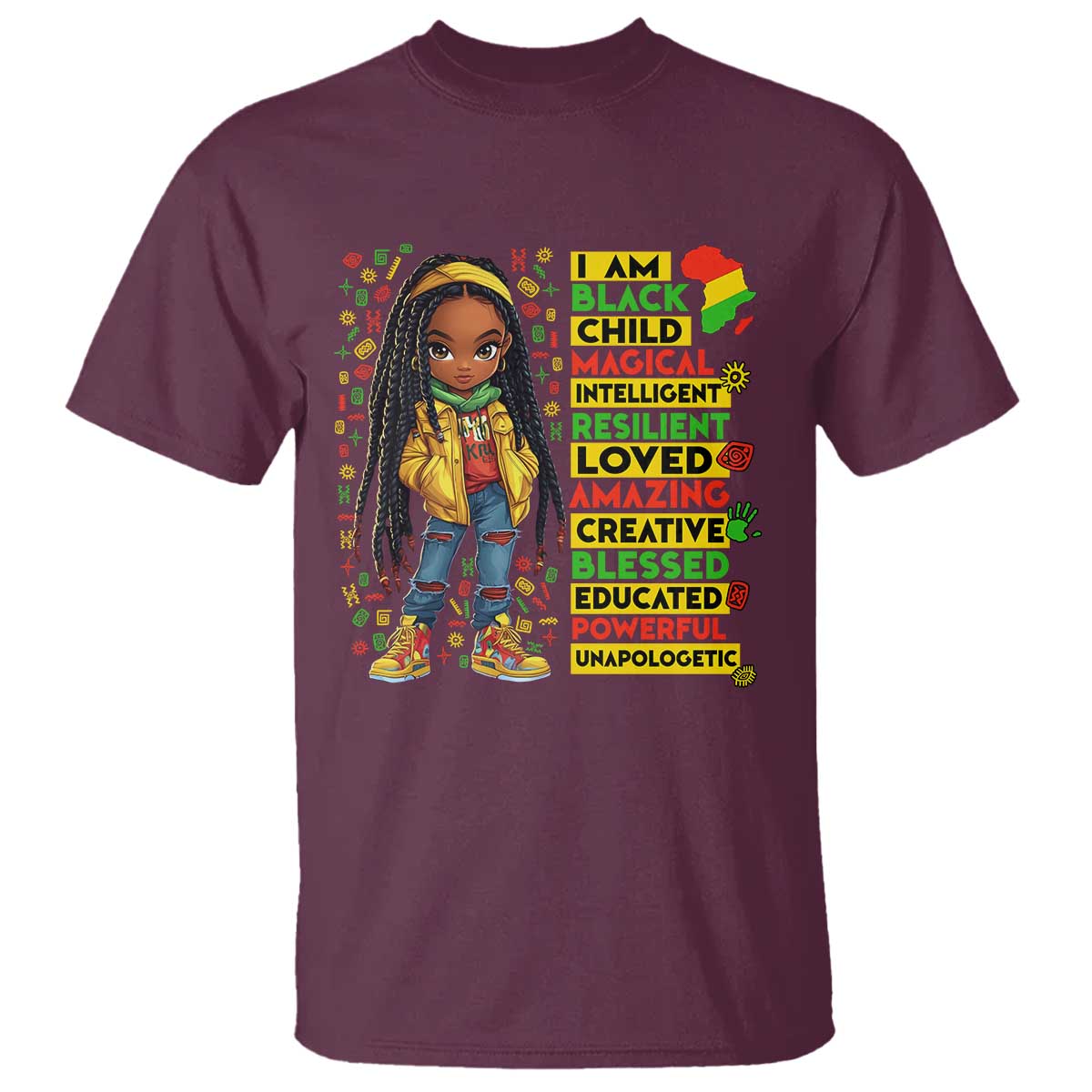 I Am Black Child Locd Girl T Shirt African Pride Black History Month