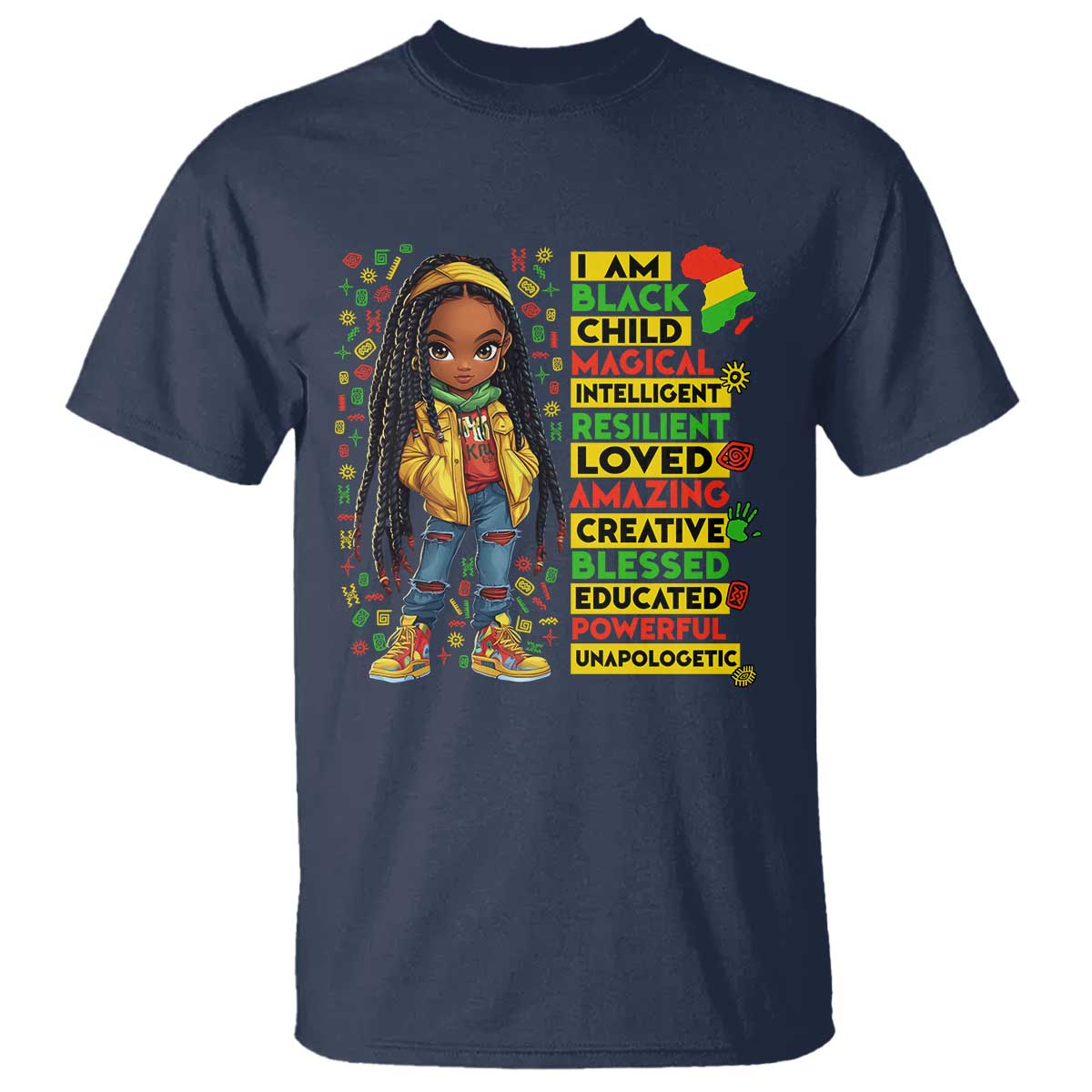 I Am Black Child Locd Girl T Shirt African Pride Black History Month
