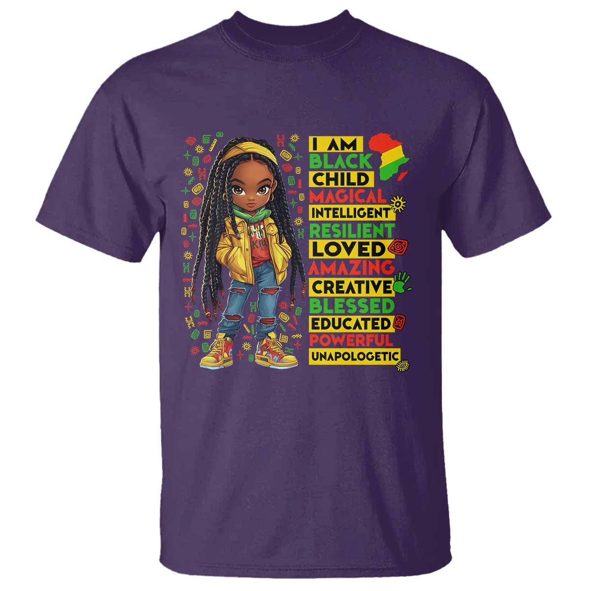 I Am Black Child Locd Girl T Shirt African Pride Black History Month