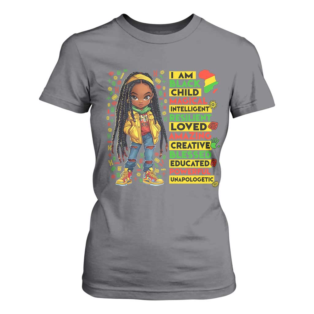I Am Black Child Locd Girl T Shirt For Women African Pride Black History Month